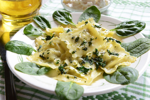 Spinach Ricotta Ravioli in Sage Butter Sauce