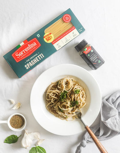 Spaghetti + Aglio Olio Peperoncino Seasoning (540 gms) - 100% Durum Wheat