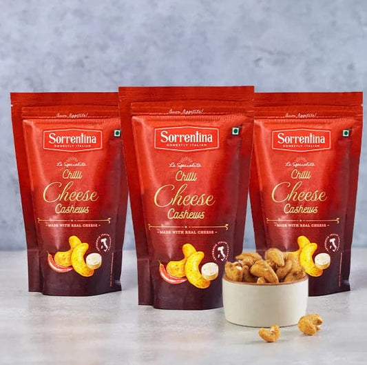 Trio of Chilli & Cheese Cashews- Made with Real Cheddar Cheese